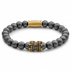 Lucleon Vasilios | Dark Grey & Gold-Tone Hematite Bracelet