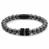 Lucleon Vasilios | Dark Grey & Black Hematite Stone Bracelet
