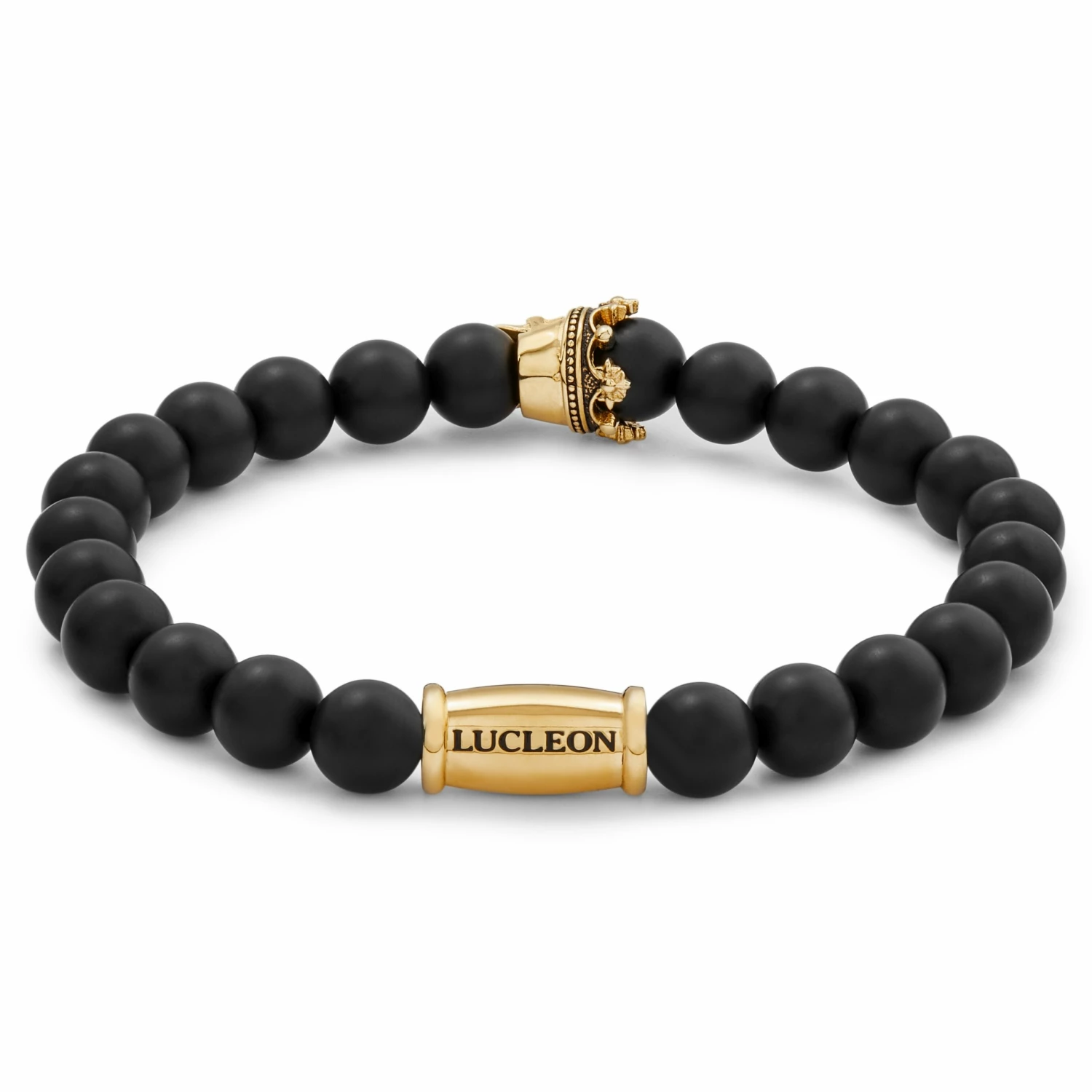 Lucleon Vasilios | Matte Black Onyx & Gold-Tone Stainless Steel Bracelet 2 Lucleon Vasilios | Matte Black Onyx & Gold-Tone Stainless Steel Bracelet - Image 2