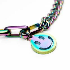 Lucleon Amager | Rainbow Stainless Steel Curb & Cable Chain Smiley Bracelet -MEN'S BRACELETS Sales Store 26 344f9a97267d5607dedba424b022914df 3
