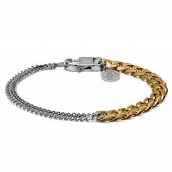 Lucleon Amager | Silver- & Gold-Tone Stainless Steel Curb Chain Bracelet