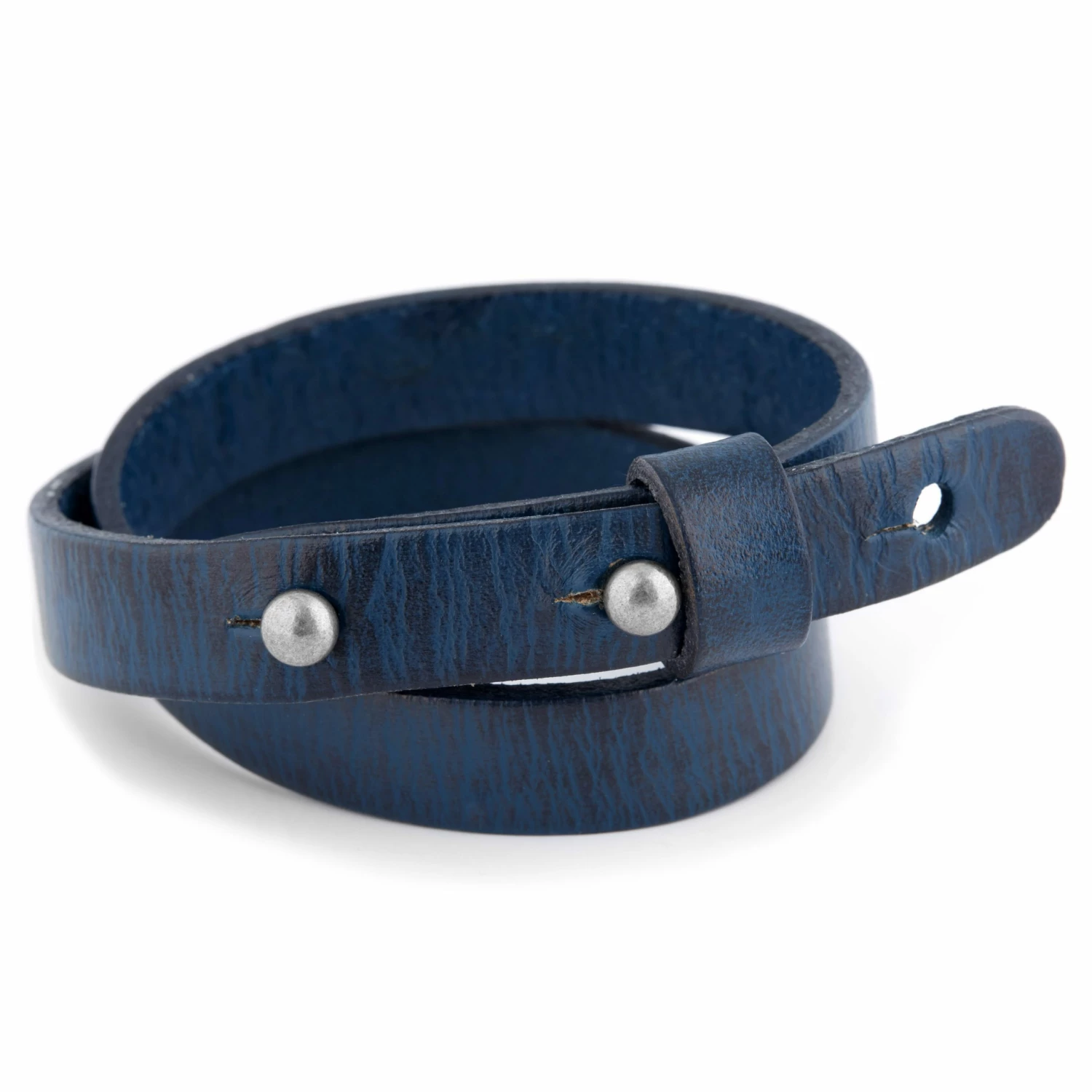 Salt & Hide Blue Buffalo Leather Wrap Bracelet 2 Salt & Hide Blue Buffalo Leather Wrap Bracelet - Image 2