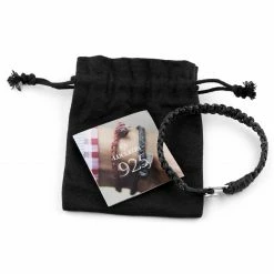 Lucleon Black Waxed Cotton & Silver Bracelet -MEN'S BRACELETS Sales Store 2 357