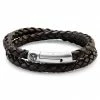 Lucleon Collins | 6mm Brown Woven Leather Wrap Around Bracelet