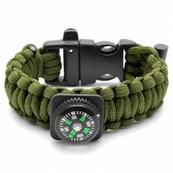 Tailor Toki Wide Green Paracord Compass Bracelet