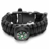 Tailor Toki Wide Black Paracord Compass Bracelet