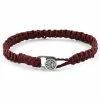 Lucleon Bordeaux Waxed Cotton & Silver Bracelet