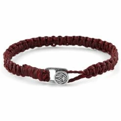Lucleon Bordeaux Waxed Cotton & Silver Bracelet
