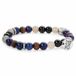 Waykins Wave | Lapis Lazuli, Onyx, Quartz & Wooden Bracelet