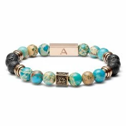 Arkai Roas | Blue & Green Imperial Jasper & Lava Rock Bracelet 7 Arkai Roas | Blue & Green Imperial Jasper & Lava Rock Bracelet -MEN'S BRACELETS Sales Store 3 2.655b08dfbd514e9461dfe57060f61ce8