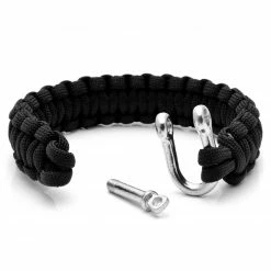 Tailor Toki Black Paracord & Metal Lock Bracelet -MEN'S BRACELETS Sales Store 3 2 89 1