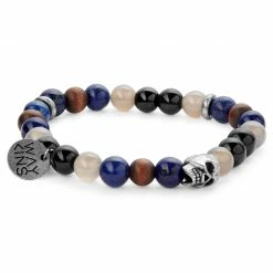 Waykins Wave | Lapis Lazuli, Onyx, Quartz & Wooden Bracelet -MEN'S BRACELETS Sales Store 3 2 copy 37