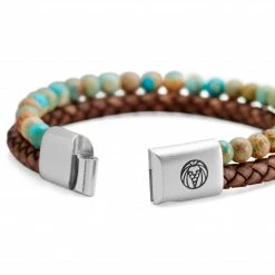 Lucleon Icon | Turquoise Imperial Jasper & Brown Leather Bracelet -MEN'S BRACELETS Sales Store 3 3.574b516a474ead96cecf3aeae1eea735 3