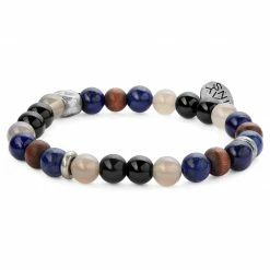 Waykins Wave | Lapis Lazuli, Onyx, Quartz & Wooden Bracelet -MEN'S BRACELETS Sales Store 3 3 copy 31