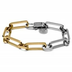 Lucleon Amager | Silver- & Gold-Tone Stainless Steel Cable Chain Bracelet