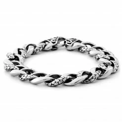 Fort Tempus Stainless Steel Snake Pattern Chain Bracelet