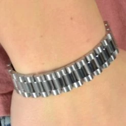 Fort Tempus Silver-Tone Stainless Steel Link Bracelet -MEN'S BRACELETS Sales Store 31 mattie silver steel bracelet cropped