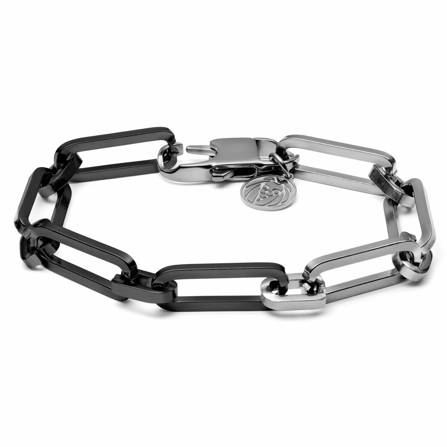 Lucleon Amager | Silver-Tone & Gunmetal Stainless Steel Cable Chain Bracelet 1 Lucleon Amager | Silver-Tone & Gunmetal Stainless Steel Cable Chain Bracelet