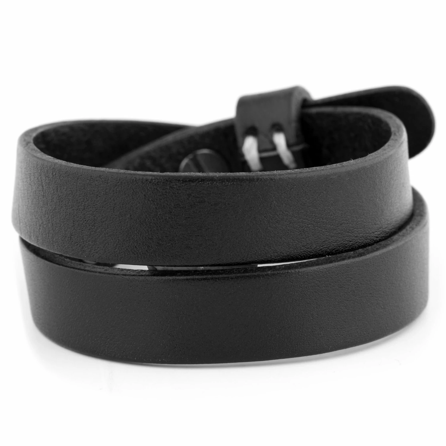 Salt & Hide Black Genuine Buffalo Leather Wrap Bracelet 1 Salt & Hide Black Genuine Buffalo Leather Wrap Bracelet
