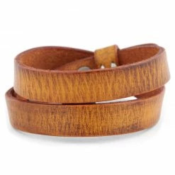 Salt & Hide Tan Buffalo Leather Wrap Bracelet