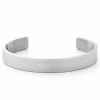Fort Tempus Silver-Tone Stainless Steel Textured Cuff Bracelet