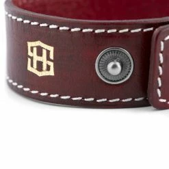 Salt & Hide Red Buffalo Leather Bracelet -MEN'S BRACELETS Sales Store 35 3 8