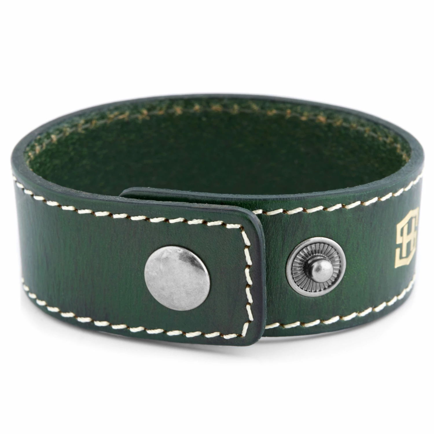Salt & Hide Green Buffalo Leather Bracelet 2 Salt & Hide Green Buffalo Leather Bracelet - Image 2