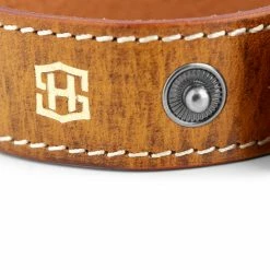 Salt & Hide Golden Brown Buffalo Leather Bracelet -MEN'S BRACELETS Sales Store 37 3 13