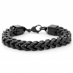 Fort Tempus Black Stainless Steel Cuban Curb Chain Bracelet -MEN'S BRACELETS Sales Store 39 20 2 10