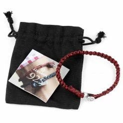 Lucleon Bordeaux Waxed Cotton & Silver Bracelet -MEN'S BRACELETS Sales Store 3 159 1 37 1 142