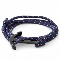 Tailor Toki Navy Blue & Black Anchor Bracelet