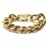 Lucleon 18mm Gold-Tone Stainless Steel Curb Chain Bracelet