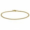 Lucleon 2mm Gold-Tone Stainless Steel Curb Chain Bracelet
