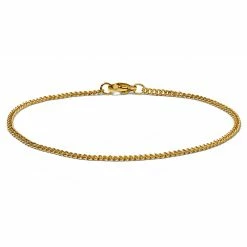 Lucleon 2mm Gold-Tone Stainless Steel Curb Chain Bracelet