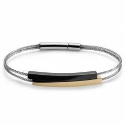 Lucleon Black & Gold-Tone Stainless Steel Bracelet