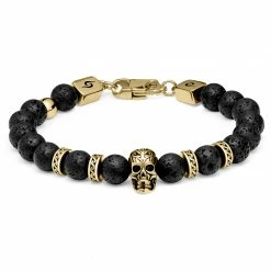Arkai Rico | Gold-Tone Lava Rock & Tiger's Eye Skull Bracelet Set -MEN'S BRACELETS Sales Store 4 1.b014aeef0723f220007c5198e98f7404 3