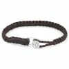 Lucleon Dark Brown Waxed Cotton & Silver Bracelet