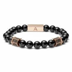 Arkai Roas | Black Onyx & Rose Gold-Tone Bracelet -MEN'S BRACELETS Sales Store 4 2.4181b14f4171b7b7900d9fe7514efcbc