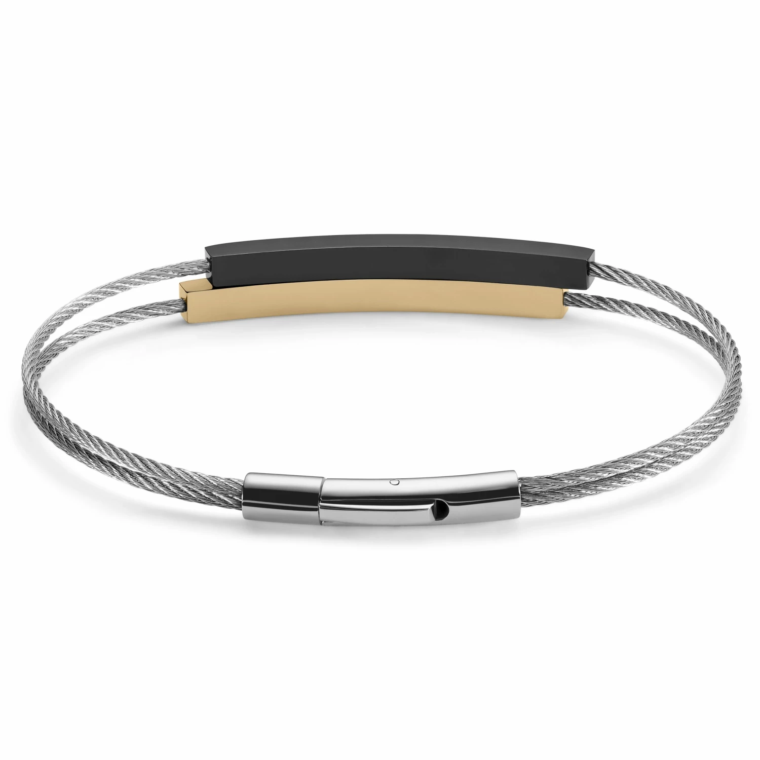 Lucleon Black & Gold-Tone Stainless Steel Bracelet 3 Lucleon Black & Gold-Tone Stainless Steel Bracelet - Image 3