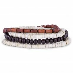 Lucleon Miro | Natural-Tone Bamboo & Coconut Bracelet Set -MEN'S BRACELETS Sales Store 4 2 327
