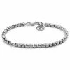 Lucleon Amager | Silver-Tone Zirconia Stainless Steel Chain Bracelet