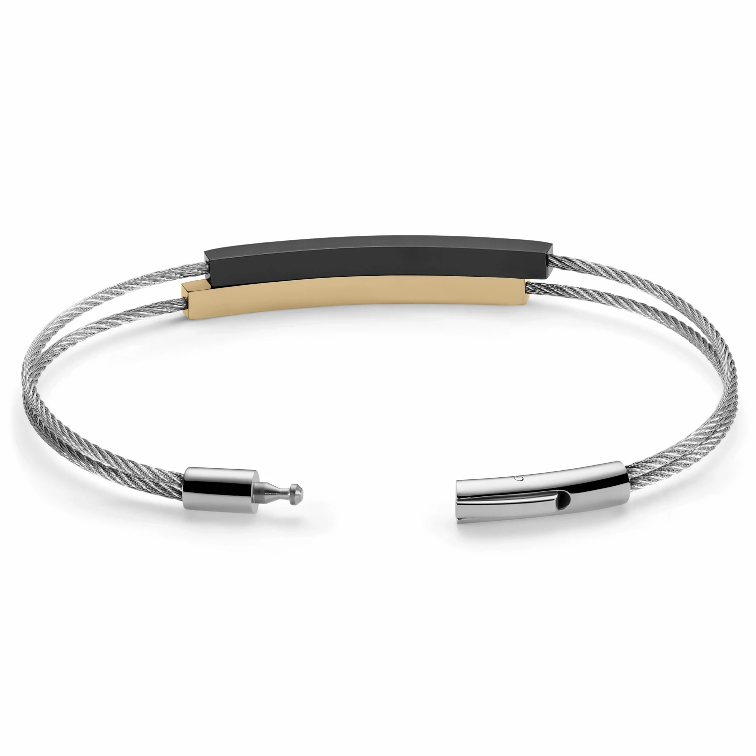 Lucleon Black & Gold-Tone Stainless Steel Bracelet 2 Lucleon Black & Gold-Tone Stainless Steel Bracelet - Image 2