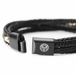 Lucleon Naxos | Black Braided Leather & Coral Jade Bead Bracelet -MEN'S BRACELETS Sales Store 4 3.efa3aa2509a780b76cc91a17ad72ad51 3