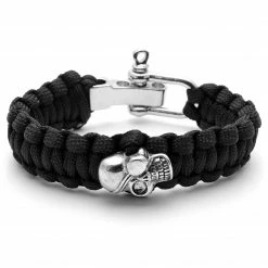 Tailor Toki Black Paracord Skull Bracelet