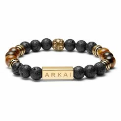 Arkai Roas | Black Lava Rock & Tiger's Eye Bracelet