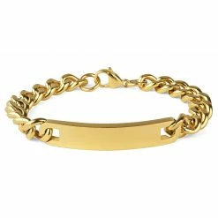 Fort Tempus 10mm Gold-Tone Stainless Steel ID Bracelet