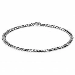 Lucleon 1/8" (3 mm) Silver-Tone Chain Bracelet