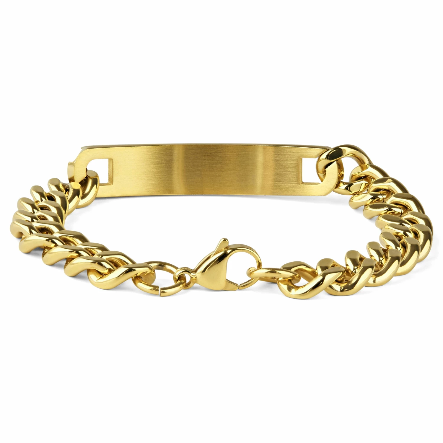 Fort Tempus 10mm Gold-Tone Stainless Steel ID Bracelet 2 Fort Tempus 10mm Gold-Tone Stainless Steel ID Bracelet - Image 2