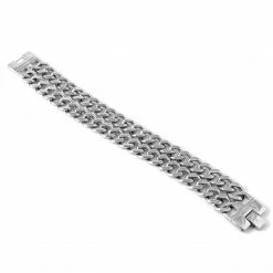 Fort Tempus Heavy Silver-Tone Stainless Steel Double Chain Bracelet -MEN'S BRACELETS Sales Store 5 2 96