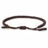 Waykins Adjustable Brown Nylon Lucky Knot Bracelet